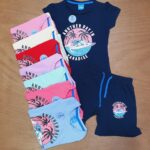 Disney brand(Stitch print) 95% cotton 5% spandex girls shorts set.