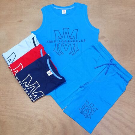 Amiri brand Hidencity print single jersy short pant-tank top set